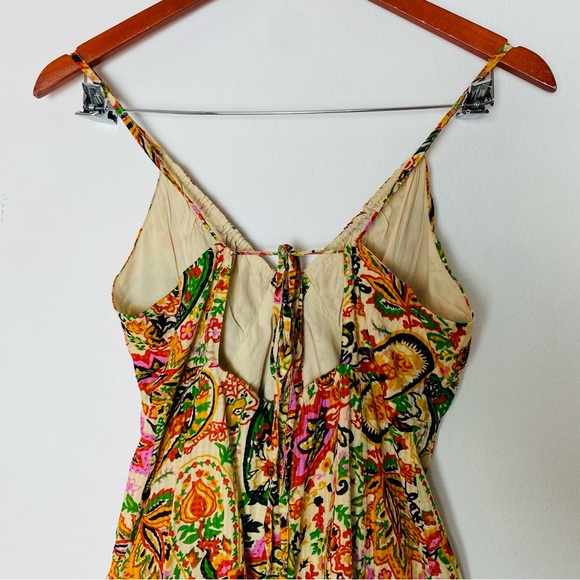 BA&SH Baila Floral Button-Front A-Line Midi Dress Size Small Spaghetti Strap - Picture 9 of 16
